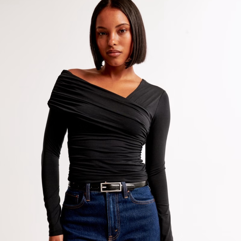 Elegant Black Off-Shoulder Women's Top